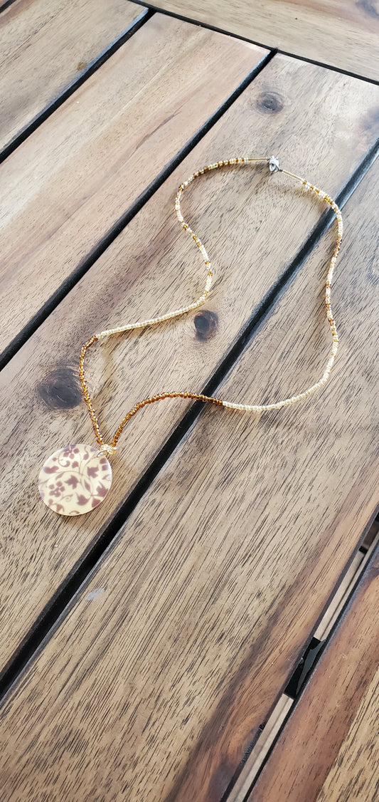 Brown Tone Botanical Necklace