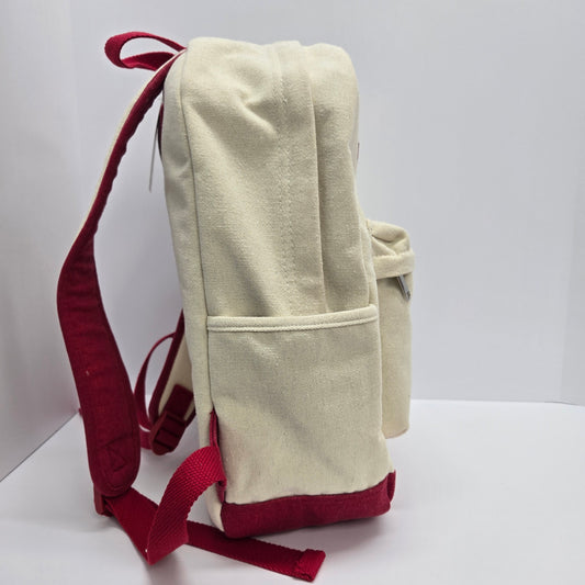 Wild Fable Responsible Style Collegiate Backpack Red/Beige Canvas