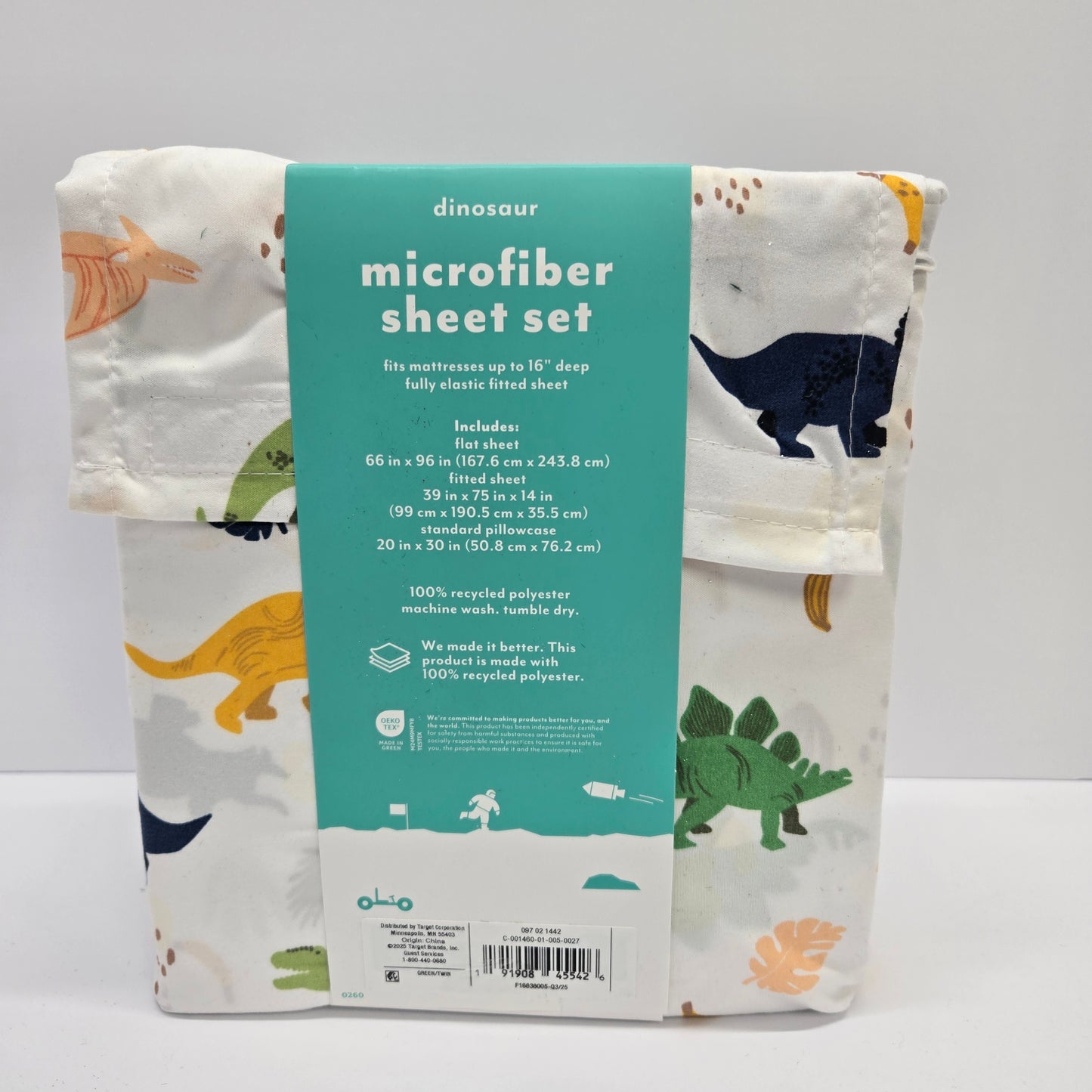 Twin, 3 piece, Dinosaur Microfiber Kids' Sheet Set - Pillowfort™