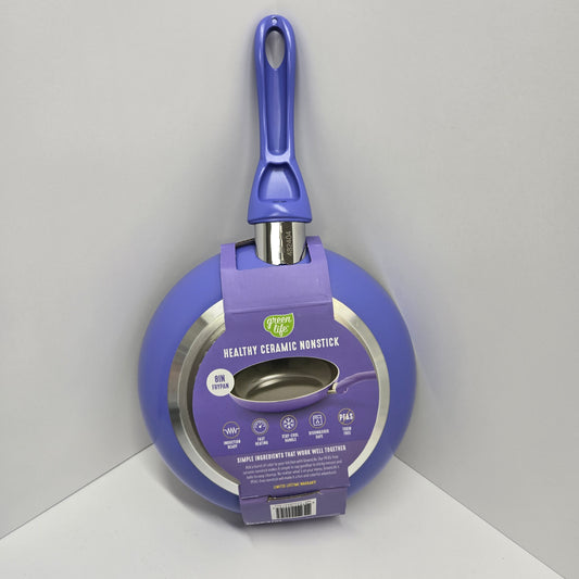 Green Life Essentials 8” Ceramic Nonstick Aluminum Frypan, Purple