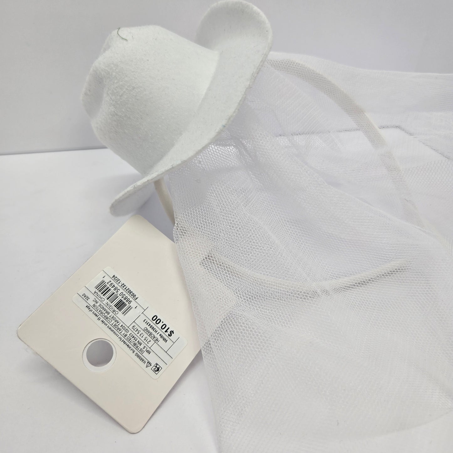 I Do Crew Bride Mini Cowboy Hat With Veil Headband