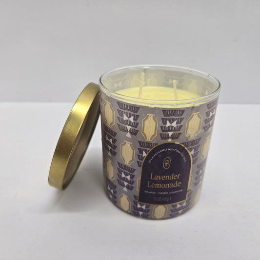 2 Wick Lidded Glass Lavender Lemonade Jar Candle Soy/Wax 15.1oz - Threshold™