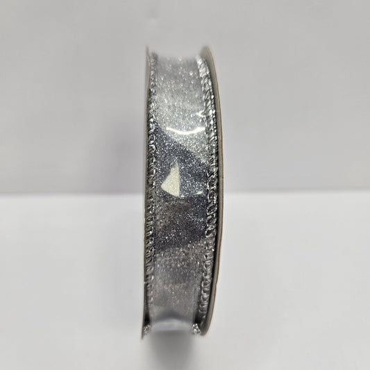 Modern Warmth Premium 5/8" Wired Ribbon, 18 ft, Silver - Wondershop