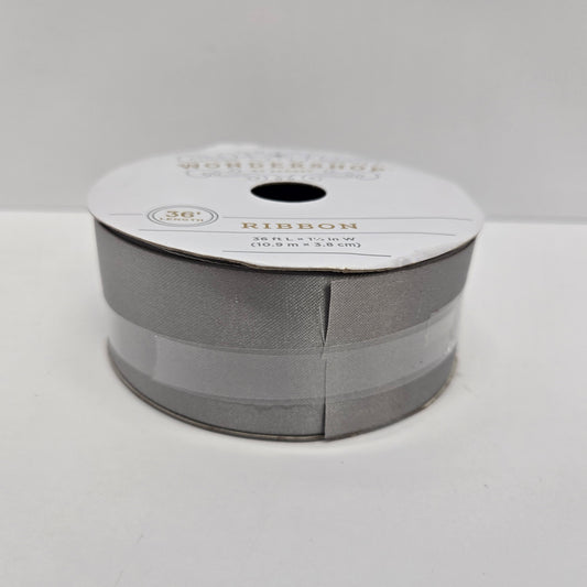1.5" Satin Ribbon 36' Silver - Wondershop™