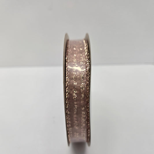 5/8" Wired Ribbon 18' Rose Gold (light pink w/glitter) - Wondershop™
