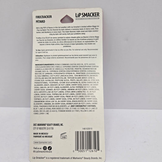 Lip Smacker Firecracker Popsicle Ice Pop Jumbo Trio Flavored Lip Balm