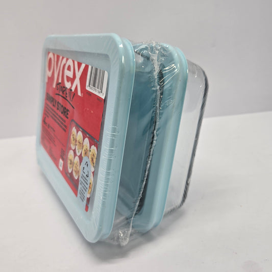 Pyrex 4pc 3c Rectangular Food Storage Container Set Ocean Mist