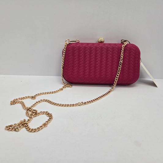 A New Day - Women's Pink Woven Clutch Chain Strap Crossbody Bag
