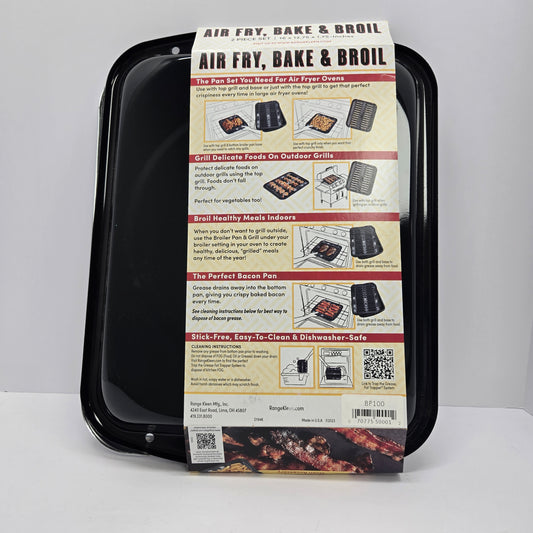Range Kleen Air Fry Bake and Broil Pan with Chrome Grill