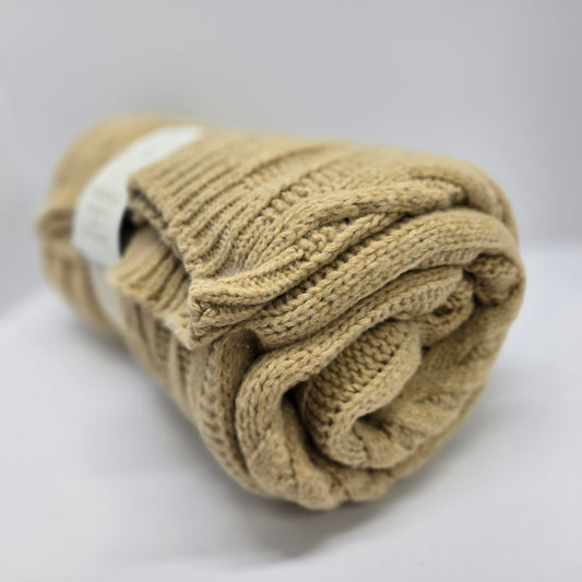 Tan Cable Rib Throw - 50 x 60" - Threshold designed with Studio McGee