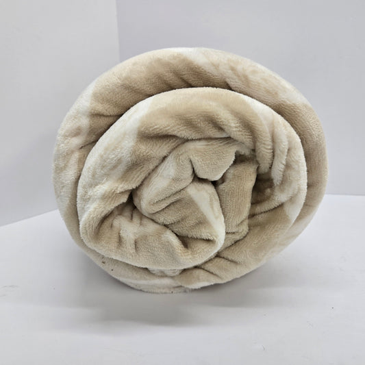 Threshold Plush Faux Shearling Reversible Throw Blanket 50 X60 Natural/Ivory