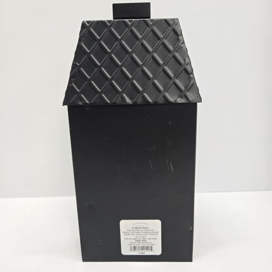 Decorative House Candle Holder Battery Operated Black Metal 9" Wondershop