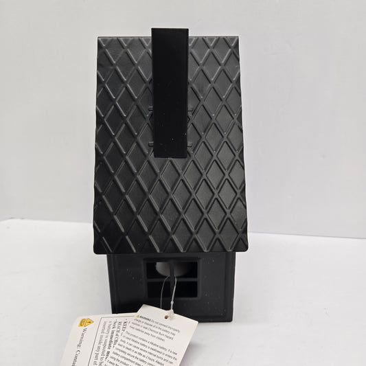 Decorative House Candle Holder Battery Operated Black Metal 9" Wondershop