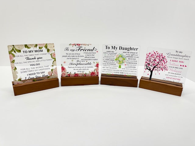 Clear Acrylic Desk Decorative Sign Decor, Multiple Designs