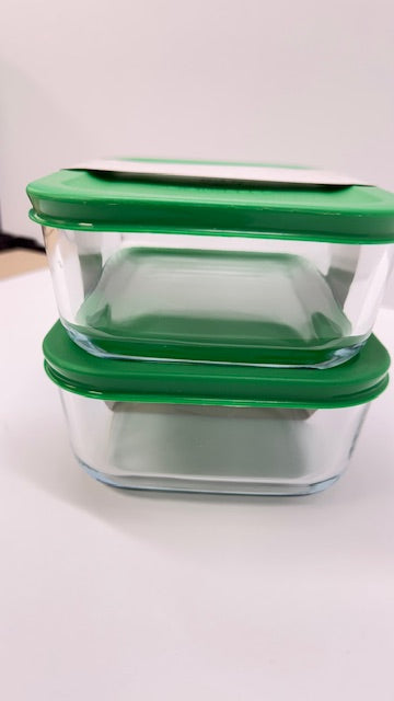 4pc (set of 2) 4c Rectangular Glass Food Storage Container Set Blue - Room Essentials™