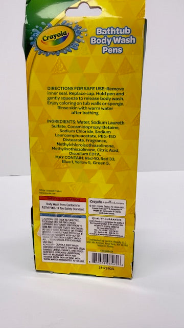 Crayola Taste Beauty Bathtub Bodywash Pens, Kids’ Bath Toys per Pack (6), Adult Supervision Recommended