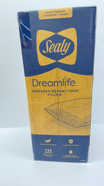 Sealy Dreamlife Standard Soft Machine Washable Shredded Memory Foam Pillow