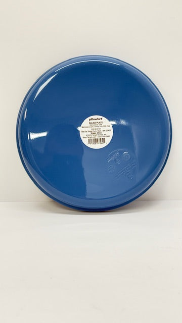 7.3" Plastic Kids' Plate Blue - Pillowfort™: Dishwasher & Microwave Safe, Solid Round Design