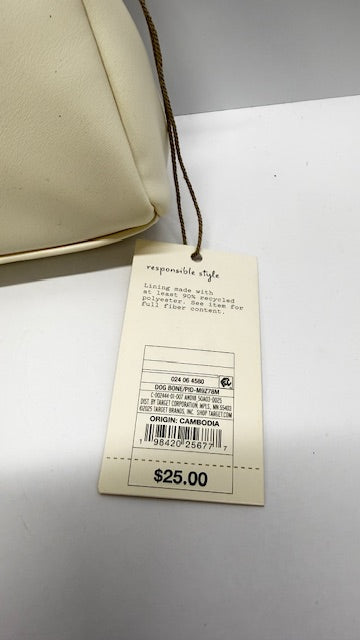 A New Day Clutch Purse with Gold Handle- Dog Bone White