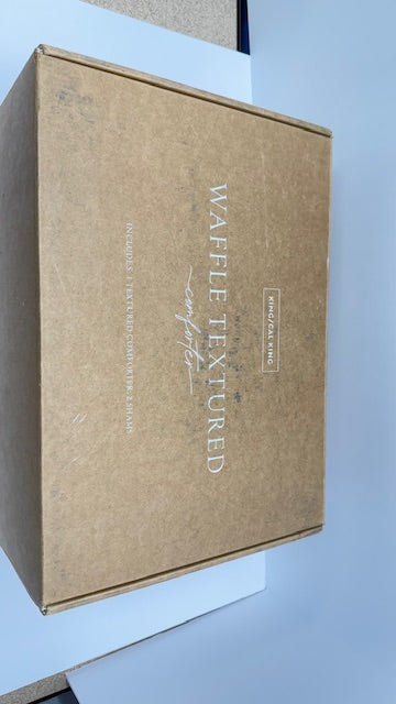 Waffle Textured 3 Piece All Season Down-Alternative King/Cal King Light Blue