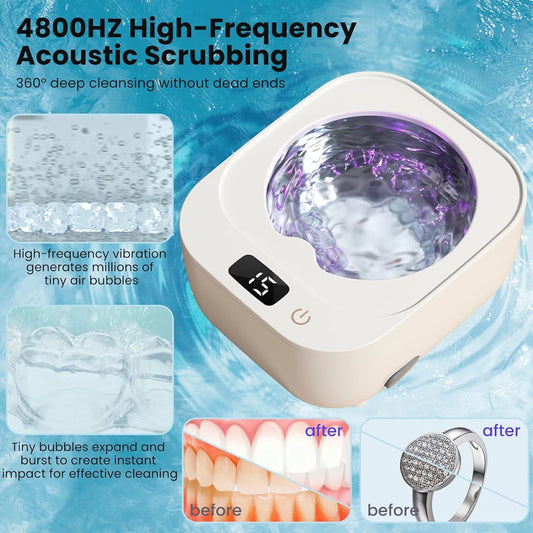 Portable Household Ultrasonic Clean Machine for Dentures, Retainers, Jewelry and more!