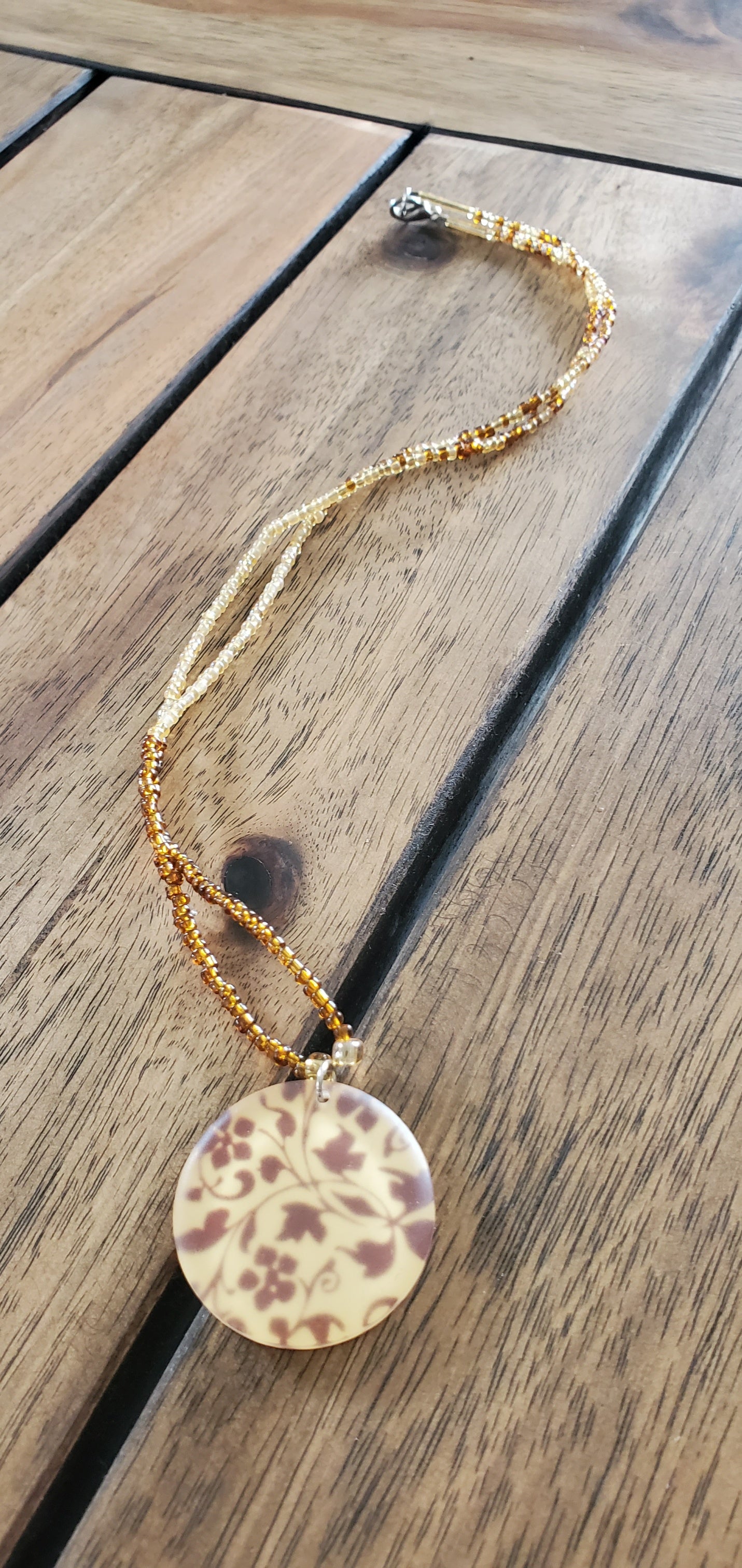 Brown Tone Botanical Necklace