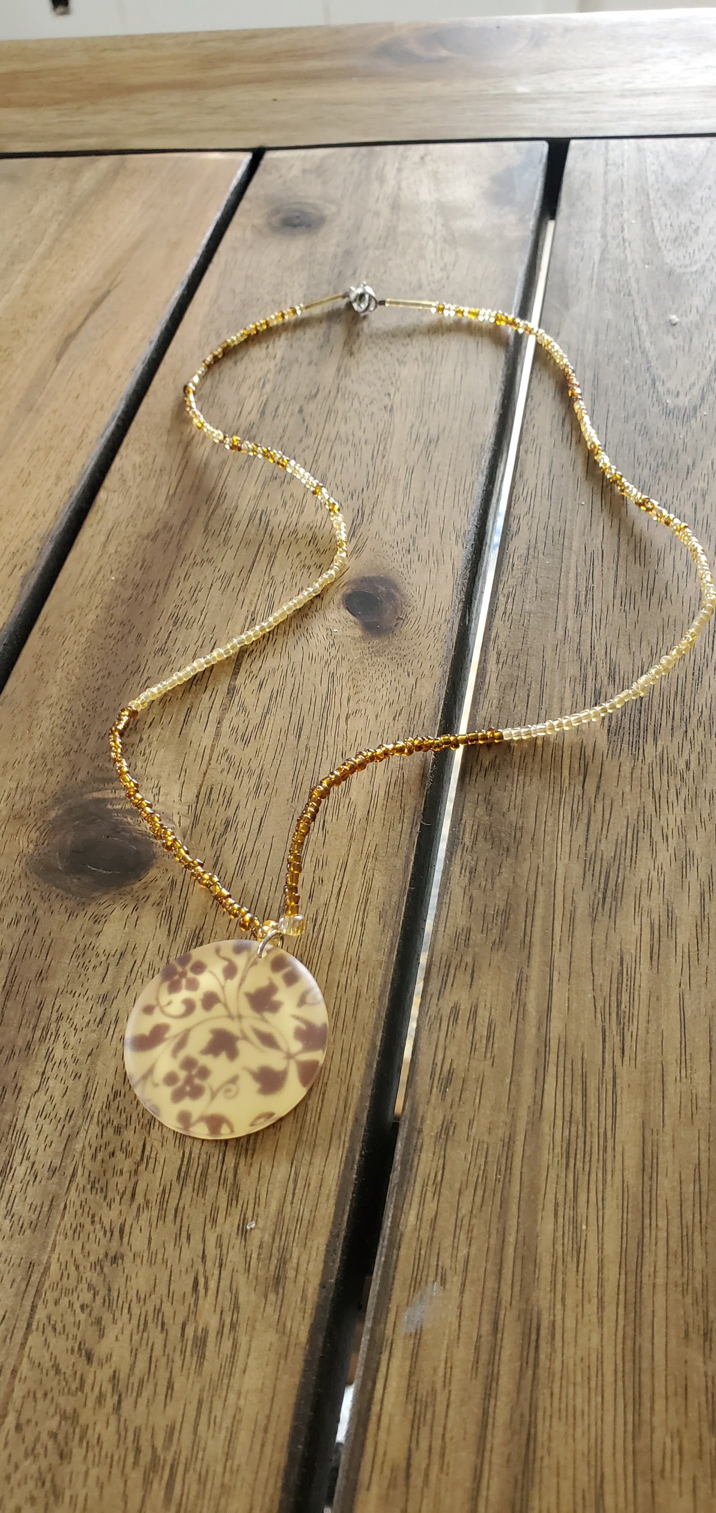 Brown Tone Botanical Necklace