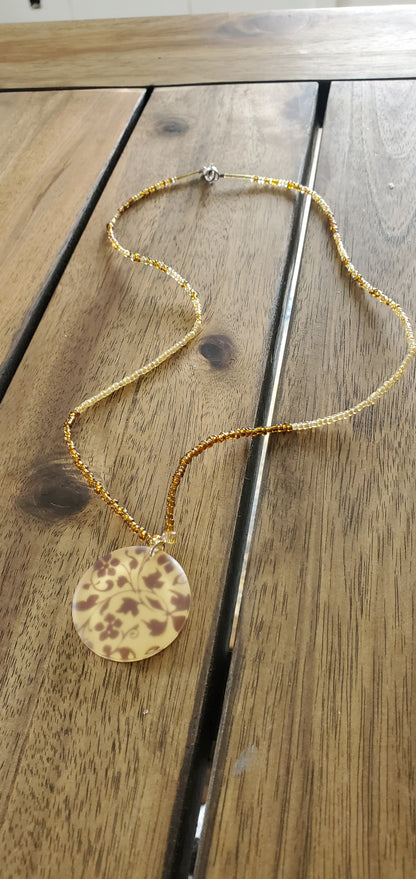 Brown Tone Botanical Necklace