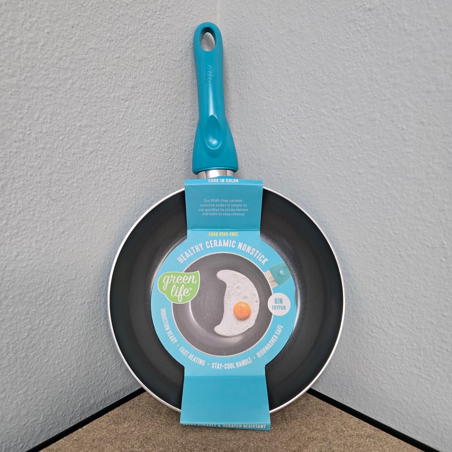 GreenLife Essentials 8" Ceramic Frypan, Teal
