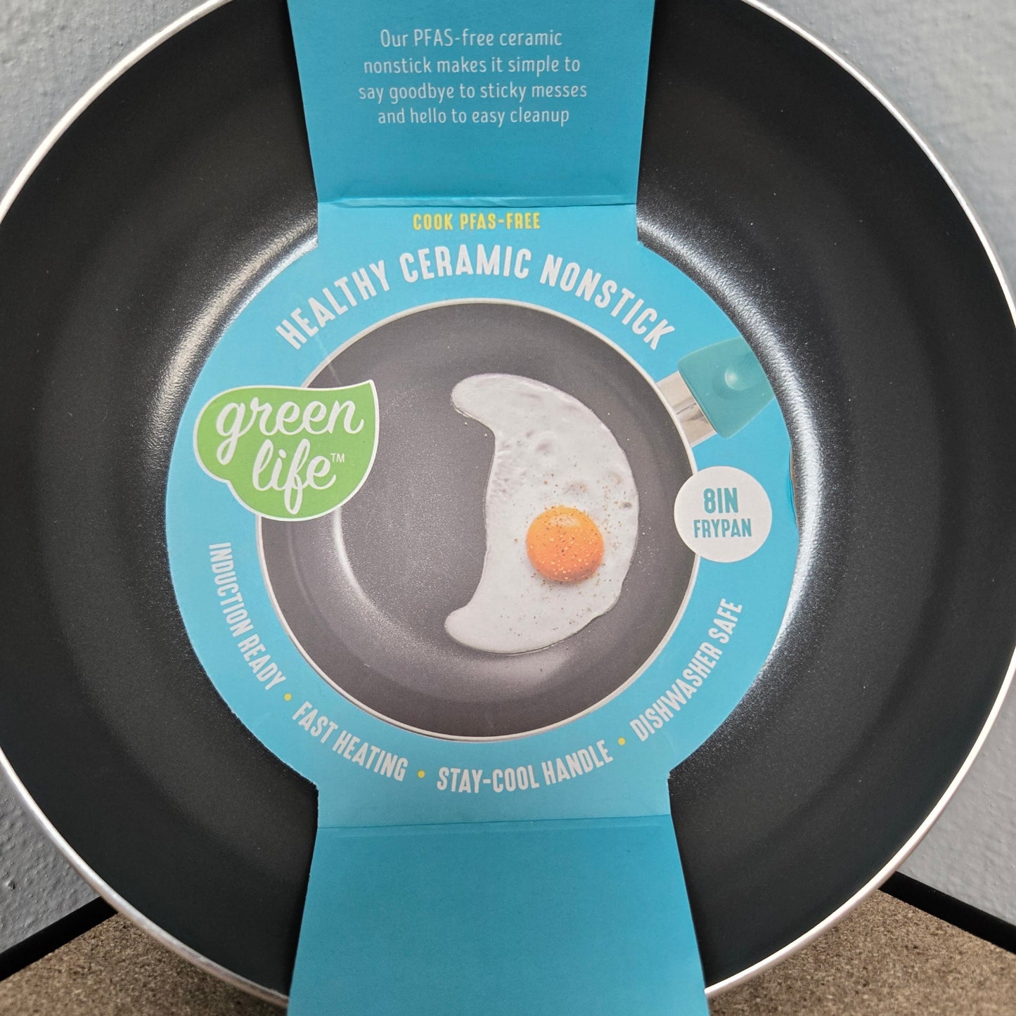 GreenLife Essentials 8" Ceramic Frypan, Teal