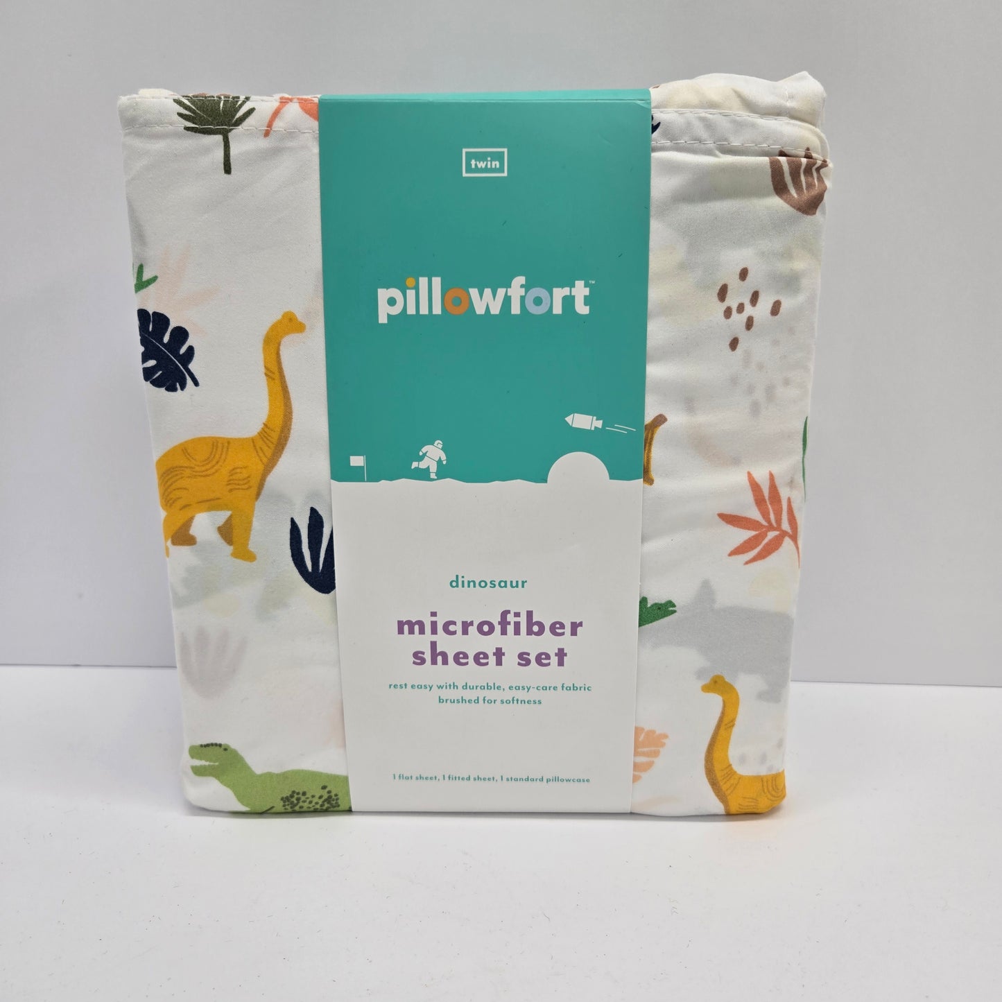Twin, 3 piece, Dinosaur Microfiber Kids' Sheet Set - Pillowfort™