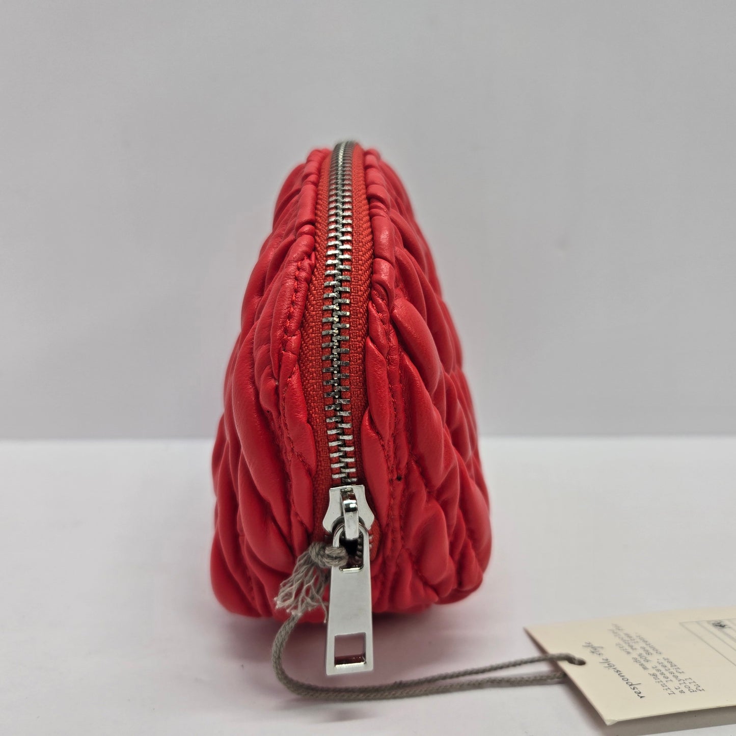 Red Faux Leather Textured Make Up Cosmetic Bag - A New Day