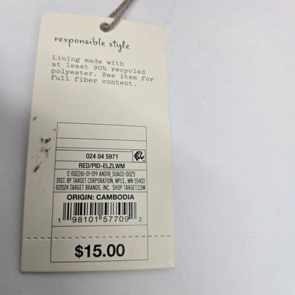 Red Faux Leather Textured Make Up Cosmetic Bag - A New Day