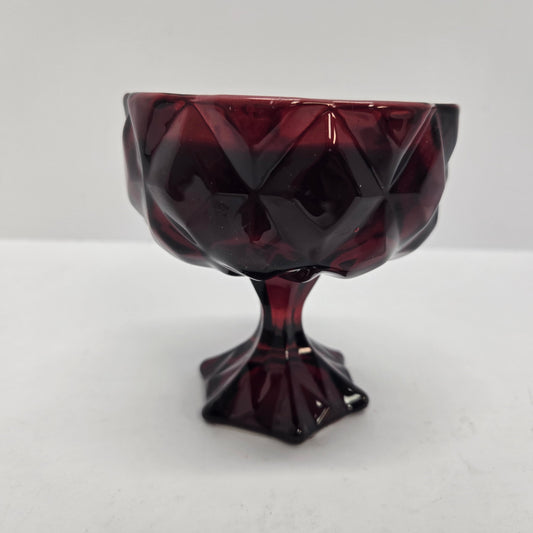 4" Faceted Coup Haunt Couture Glass Red Wax Filled 2-Wick Candle