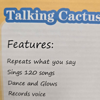 Dancing Cactus Toy Sings 120 songs, repeats. W/LED lights Christmas Outfit