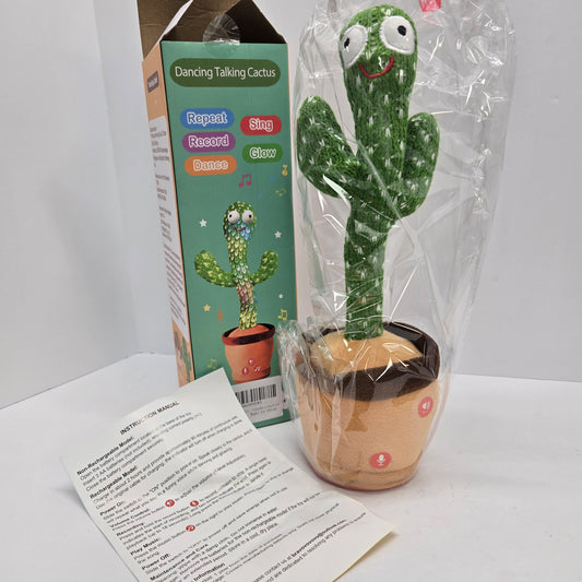 Dancing Cactus Plush Toy Recording Lights, pre-loaded songs, repeats & more