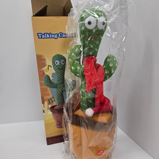 Dancing Cactus Toy Sings 120 songs, repeats. W/LED lights Christmas Outfit