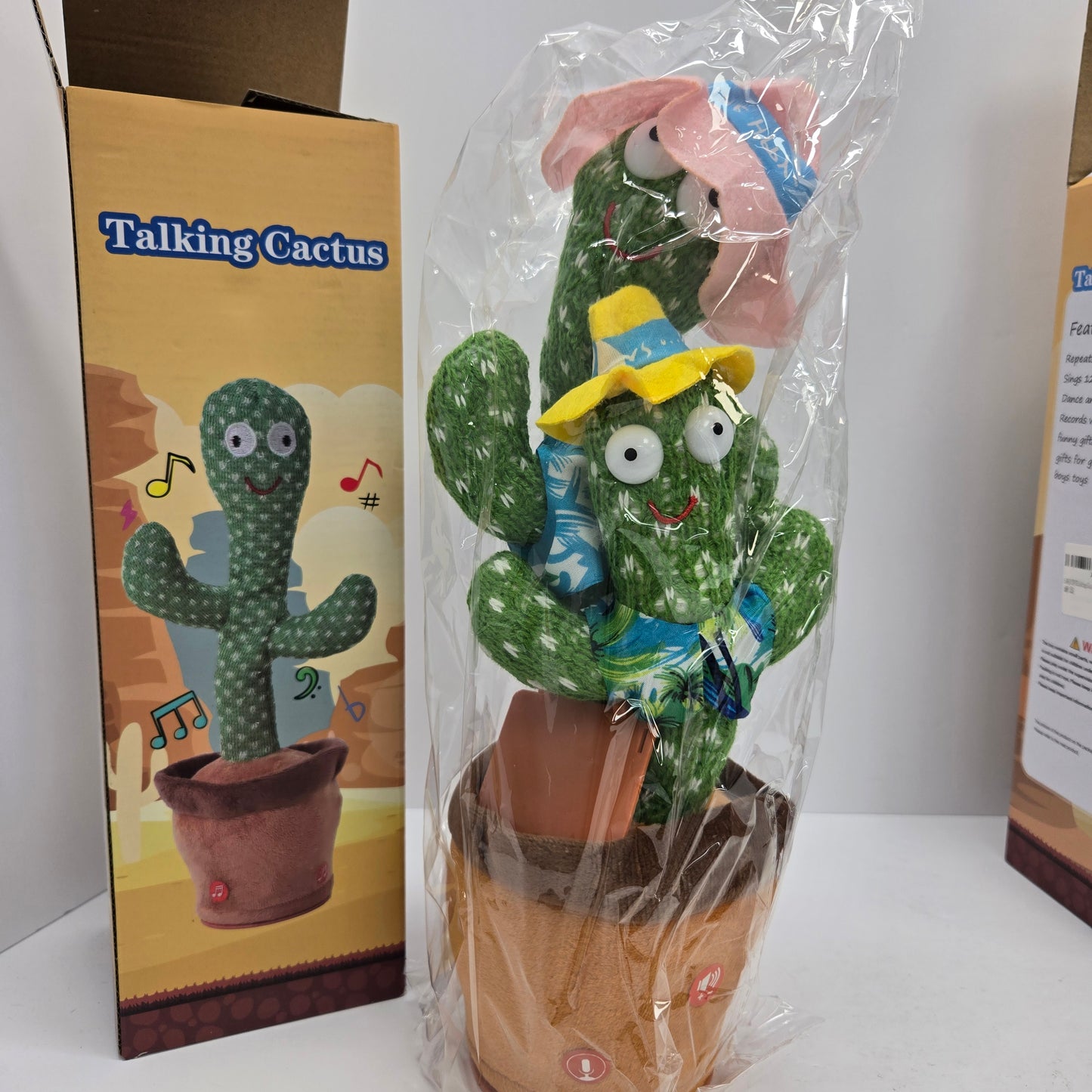 Dancing Cactus Toy Sings 120 songs, repeats. W/LED lights with Vacation Outfits