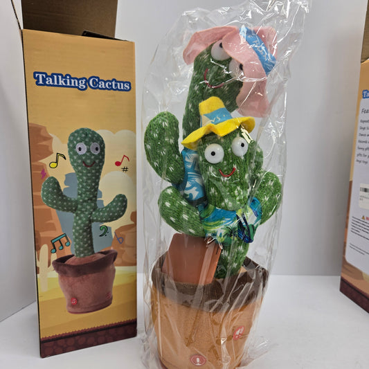Dancing Cactus Toy Sings 120 songs, repeats. W/LED lights with Vacation Outfits