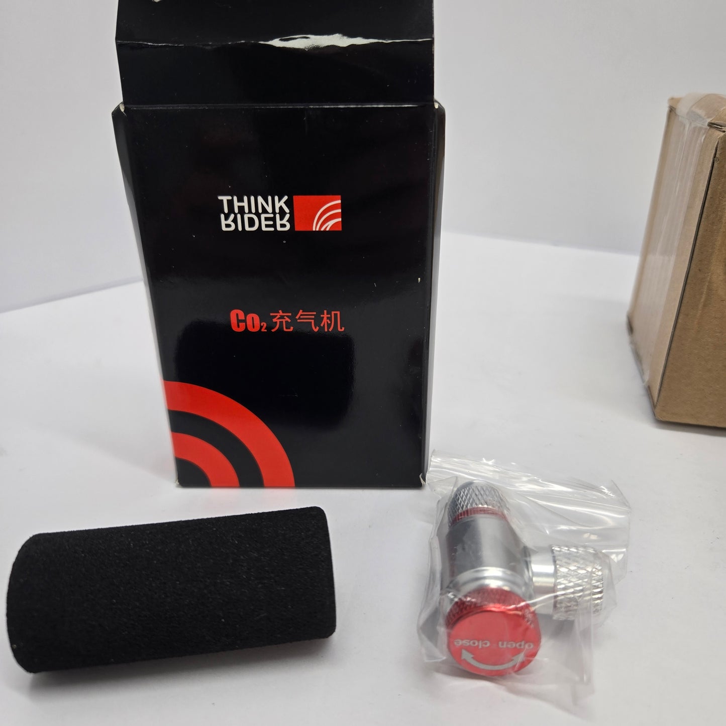 ThinkRider Kit; 16g Threaded 10pk CO2 Cartridges, with CO2 Bike Tire Inflator adaptor, for Bike, bicycle, tricycle tires
