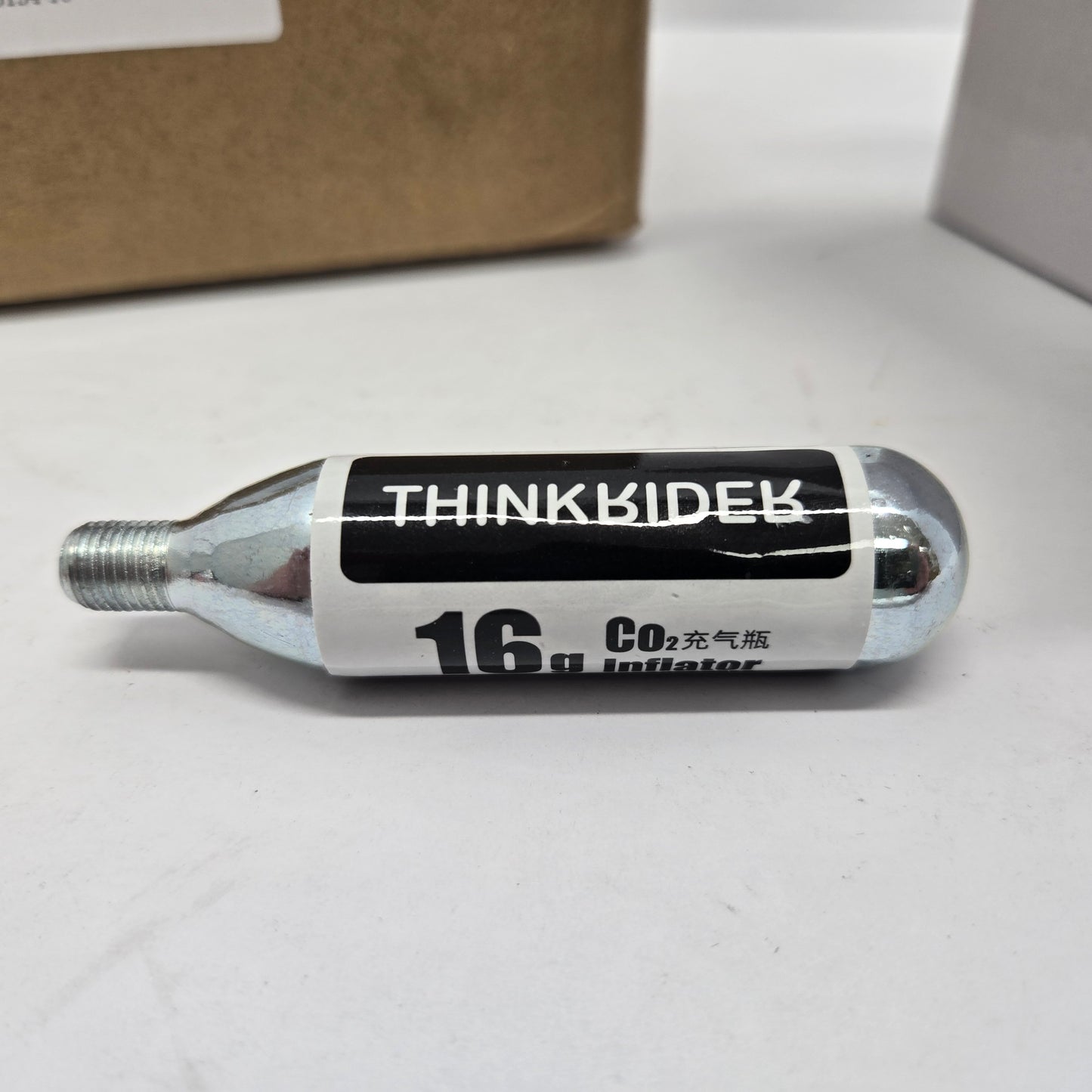 ThinkRider Kit; 16g Threaded 10pk CO2 Cartridges, with CO2 Bike Tire Inflator adaptor, for Bike, bicycle, tricycle tires
