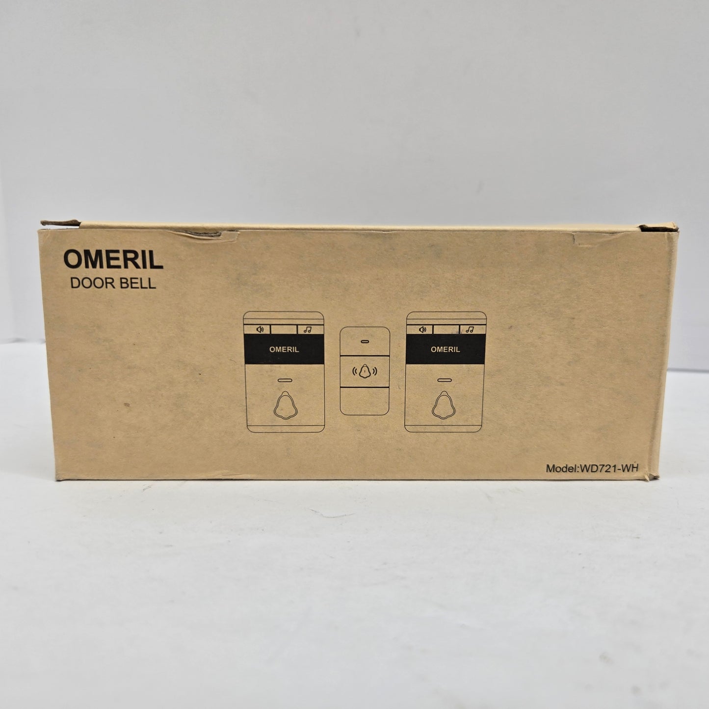 Omeril WD721-WH Wireless Door Bell Kit With 2 Receivers 1000ft Range, White