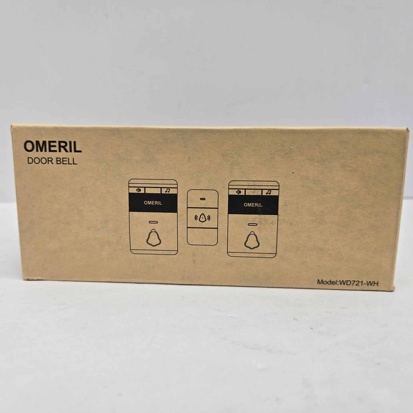 Omeril WD721-WH Wireless Door Bell Kit With 2 Receivers 1000ft Range, White