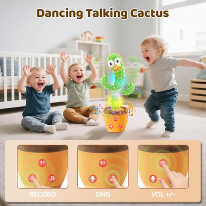 Dancing Cactus Plush Toy Recording Lights, pre-loaded songs, repeats & more
