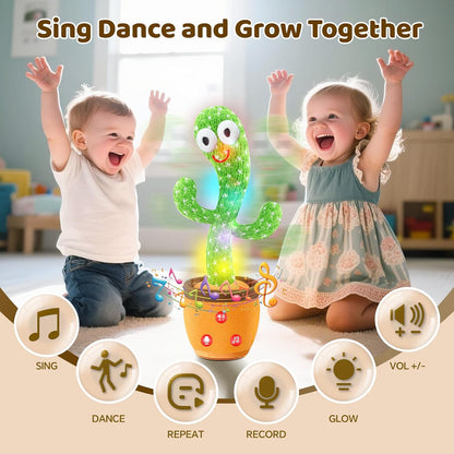 Dancing Cactus Plush Toy Recording Lights, pre-loaded songs, repeats & more