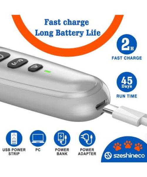 SZESHINECO Ultrasonic Dog Training Device Dog Repellent Dog Barking Deterent Device 16.5 Ft Rechargable Dog Behaviour Corrector