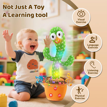 Dancing Cactus Plush Toy Recording Lights, pre-loaded songs, repeats & more