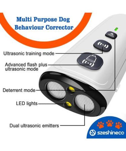 SZESHINECO Ultrasonic Dog Training Device Dog Repellent Dog Barking Deterent Device 16.5 Ft Rechargable Dog Behaviour Corrector