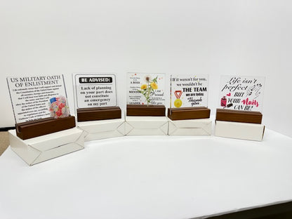 Clear Acrylic Desk Decorative Sign Decor, Multiple Designs