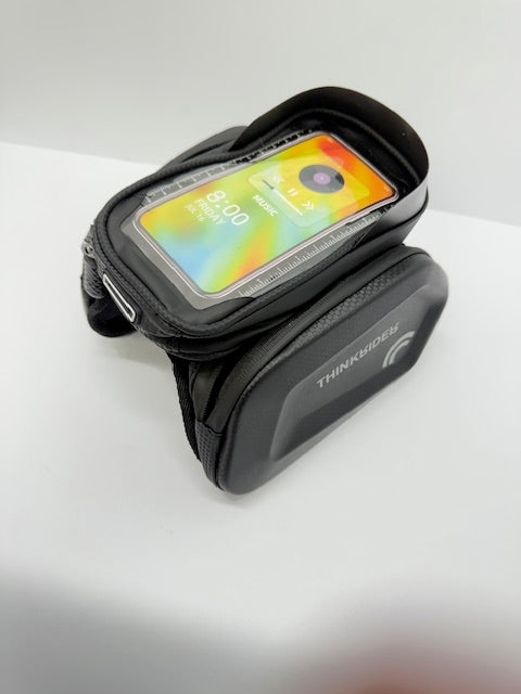 THINKRIDER Water Resistant Hard Shell Frame Phone.Riding Bag for Arm/Bike -Black